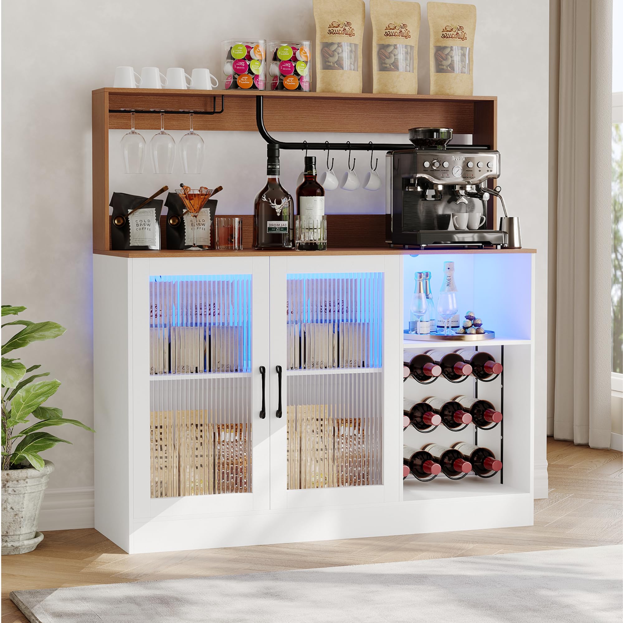 Home Bar Setup - Szafka na wino z oświetleniem LED,