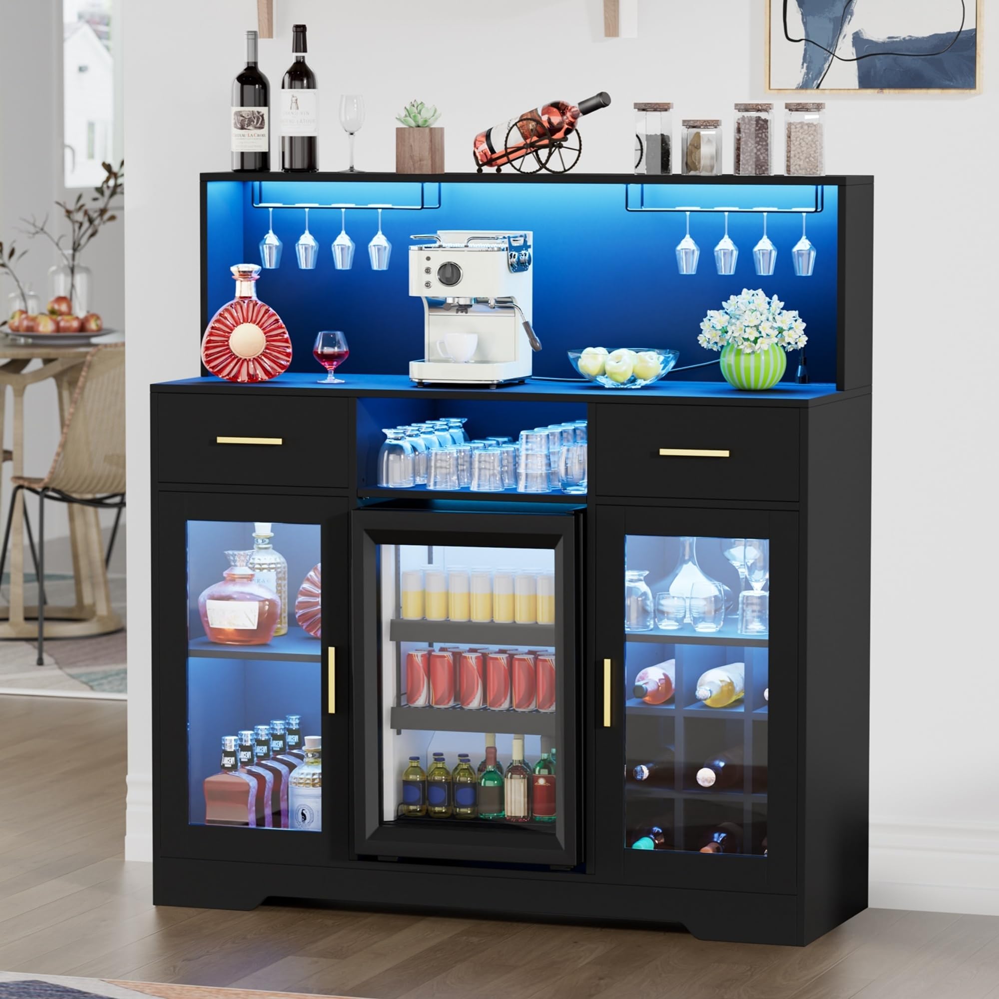 Home Bar And Cabinet - Minilodówka z miejscem do przechowywania, szafki