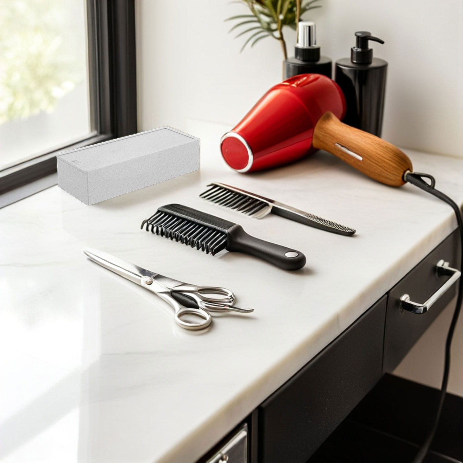 Biały dwukomorowy pionowy plas – Home Barber recenzja i cena