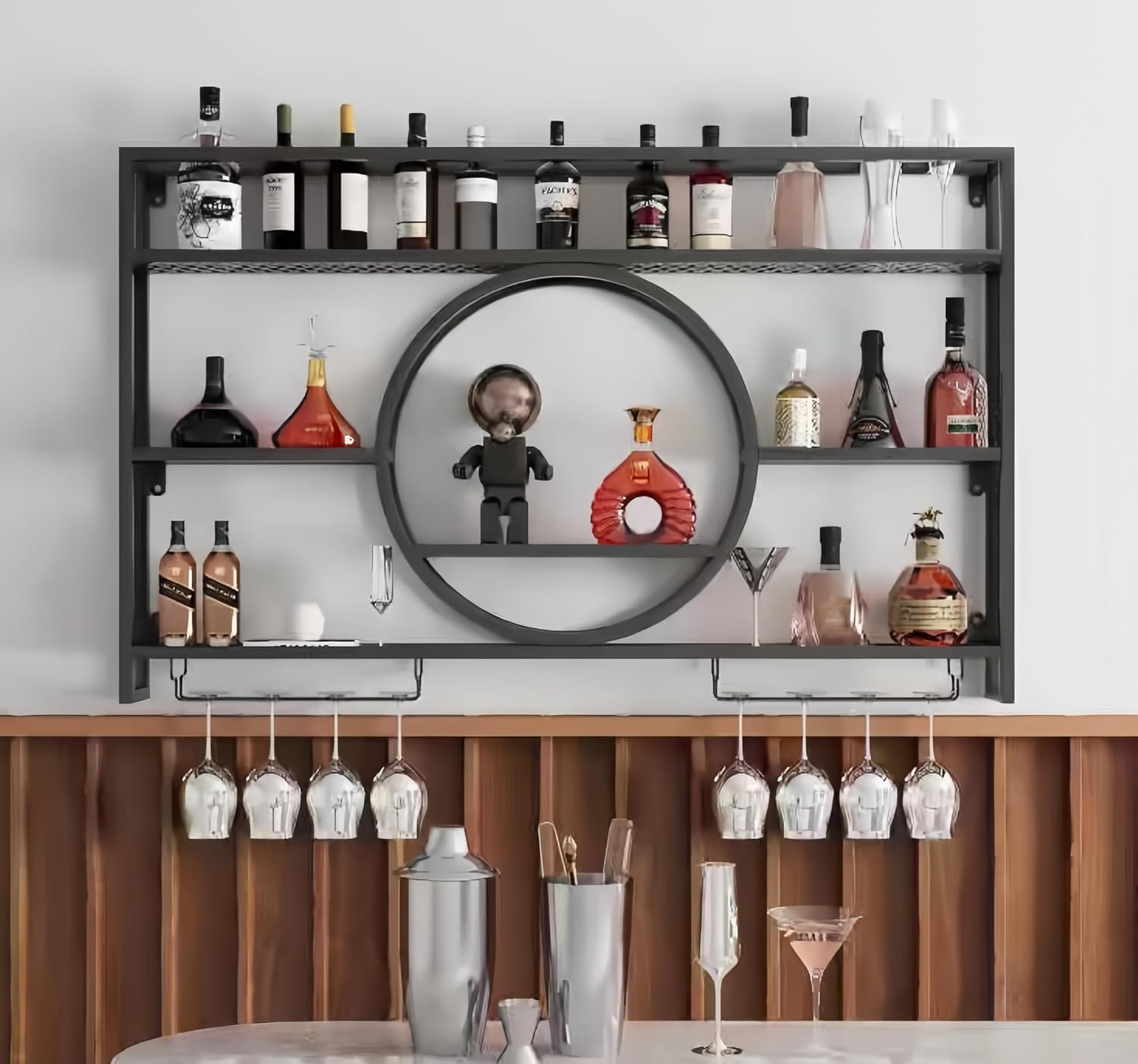 Czarna metalowa półka ścienna  – Home Bar Shelves recenzja i cena