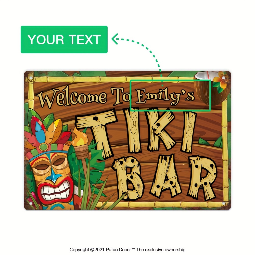 Personalizowany szyld Tiki Bar – Home Bar Signs recenzja i cena
