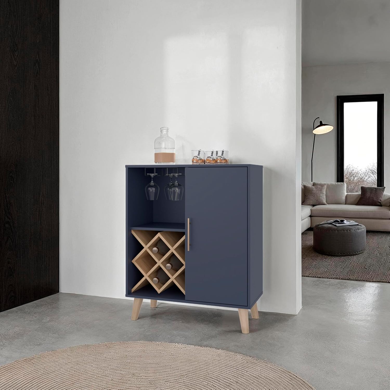 Dębowy niebieski szafka barowa – Home Bar Shelves recenzja i cena